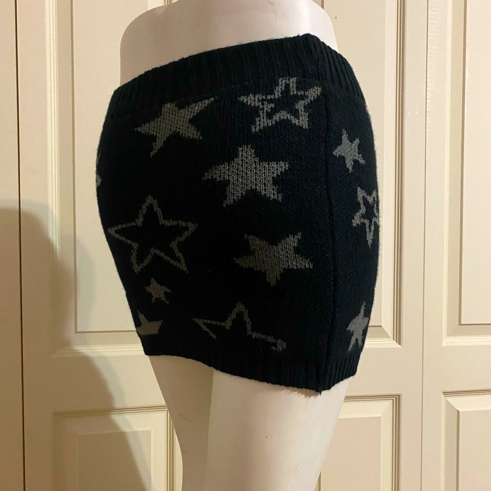 Grunge Punk Star Pattern Knit Skirt